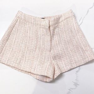 F21 Pink & White Tweed Shorts